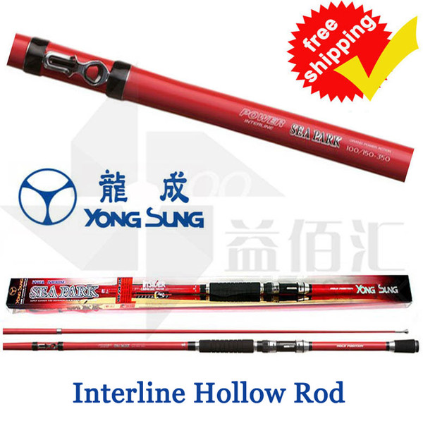 Carbon Boat Fishing Hollow Rod YONGSUNG Sea Park Interline Grand Power Hard Telescopic Fishing Rods 3 sections 3.3m 3.5m FREE SHIPPING