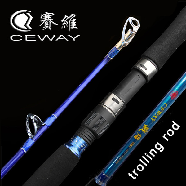 Trolling Boat Fishing Rod Troll Rods Super Hard Carbon Fiber Powerful Jigging Pole 1.8m 2.1m 2.4m 2.7m Big Fish