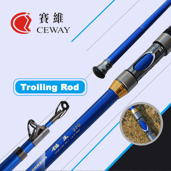 Carbon Boat Fishing Rod Telescopic Trolling Rods Hard Troll Jigging Jig Pole Tough Fish Tackle Poles 2.7m 3m 3.6m 3.9m