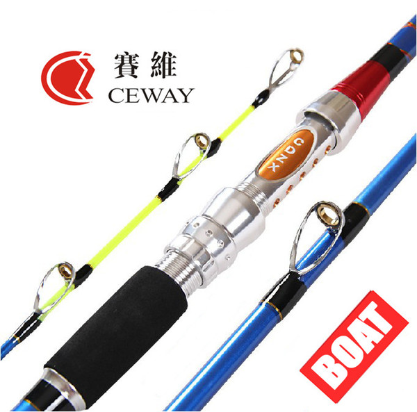 Carbon Fishing Boat Rod Spigot Blue Hard Jig Fish Jigging Rods Tackle Equipment 2 sections 1.8m 2.1m 2.4m 2.7m