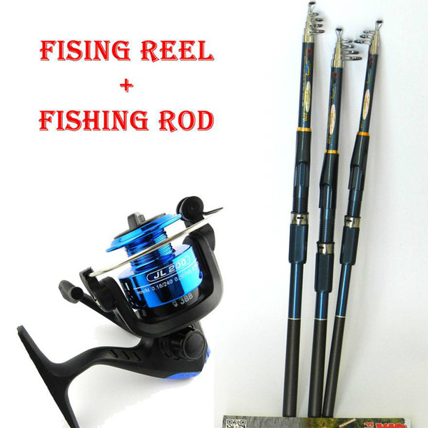 wholesale new Lure Fishing Reels spinning reel Fish Tackle Rods Fishing Rod and Reel Carbon FRP rod Ocean Rock (Lure As Free Gift )