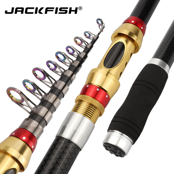 JACKFISH Spinning Fishing Pole 1.8M - 3.6M Portable Spinning Fishing Rod 98% Carbon Sea Rod Tackle