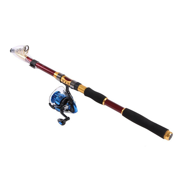 set New 3.0M 3.6M FISHING AND REEL SET Combo Carbon Telescopic Fishing 24 ton carbon fiber and E-Glass Corrosion resistant