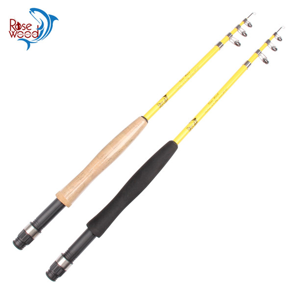 RoseWood 2018 New Fly Fishing Rod #3 Durable Protable Travel Fiberglass Telescopic Fishing Rod EVA/Cork Handle Freshwater Pole Free Shipping