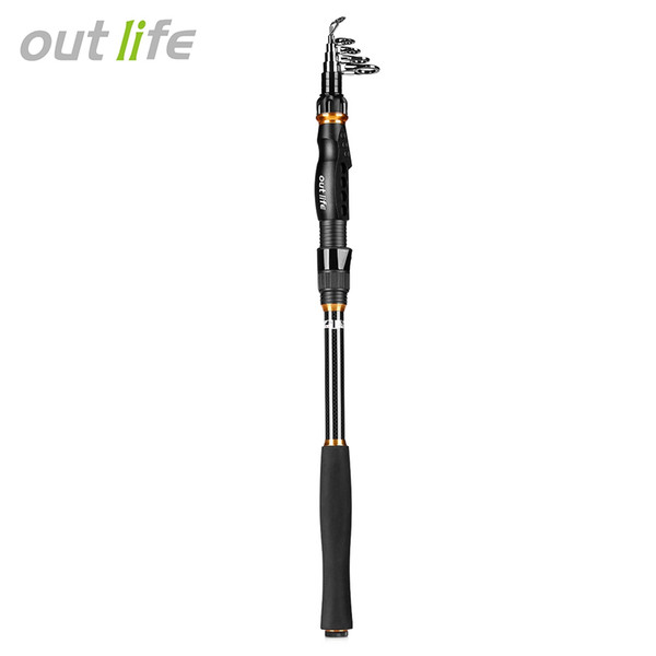 Outlife 27554 High Carbon Fiber Fishing Rod Fish Pole Equipment High strength carbon fiber telescopic pole fishing rod use