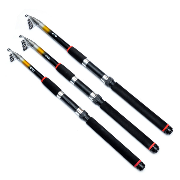 Glass Fiber Telescopic Fishing Rod 2.1M 2.4M 2.7M Spinning Rod Saltwater Fishing Travel Rod Fishing Tackle Equipment