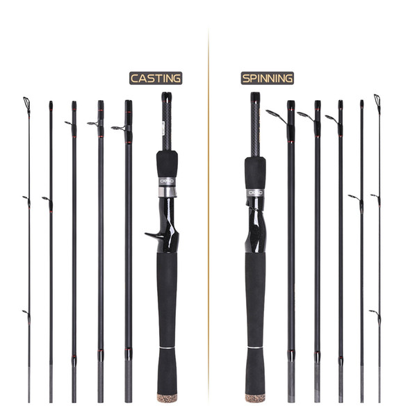 2.1m 2.4m Carbon Portable Telescopic Mini Fishing Rod Spinning Casting Sea River Lake Boat Fishing High Strength