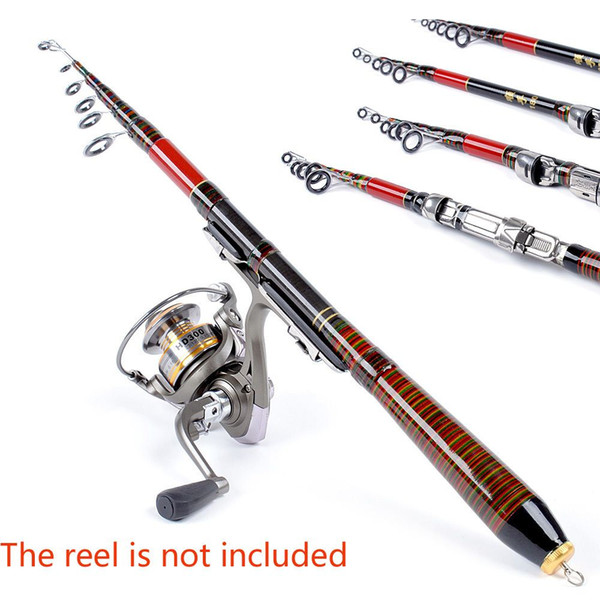 New Arrival!Telescopic Carbon Fiber Fishing Rod Travel Spinning Lure Sea Rod Raft Pole Tackle Tool 1.2/1.4/1.8/2.1M