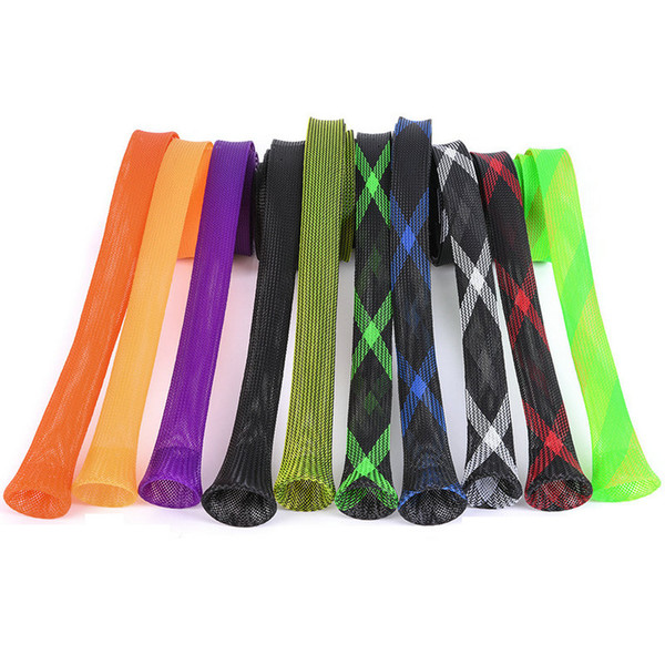 1pc 35mm Elastic Tangle Fishing Rod Protective Sheath Jacket Net Tube Cover Sleeve Fishing Rod Protective