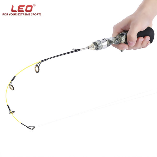 LEO Professional Compound Fiber Ice Fishing Rod Fish Pole Factory supply cheap fishing tackle solid fiberglass spinning rod oem ice fishing