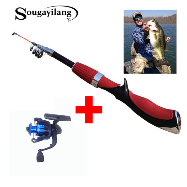 140cm Ice Fishing Rod and Spinning Reel Combo Mini Carbon Ice Fishing Reel Set Telescopic Rods Kit Fish Tackle peche