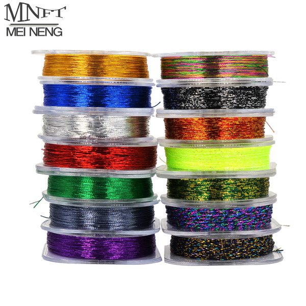 MNFT 7Pcs 14 Colors Metallic Rod Building Wrapping Thread Guide Tying Thread Rod Build Braided Line Nylon Fibers Pole Tie Line