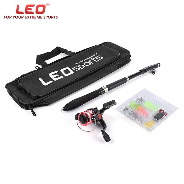 Professional LEO 1.6M Telescopic Fishing Rod Set High Quality Rod Combo With Fish Reel Hook Lure Fishing Tackle Accessory Tools