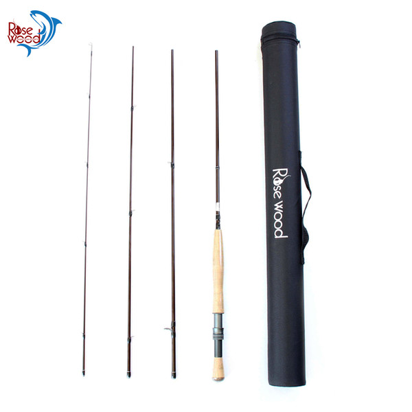 RoseWood High Performance 4-Piece Fly Rod Traveller, 9' 2.7m Fast Action Fly Fishing Rod Portable Flyfishing Pole With Rod Tube