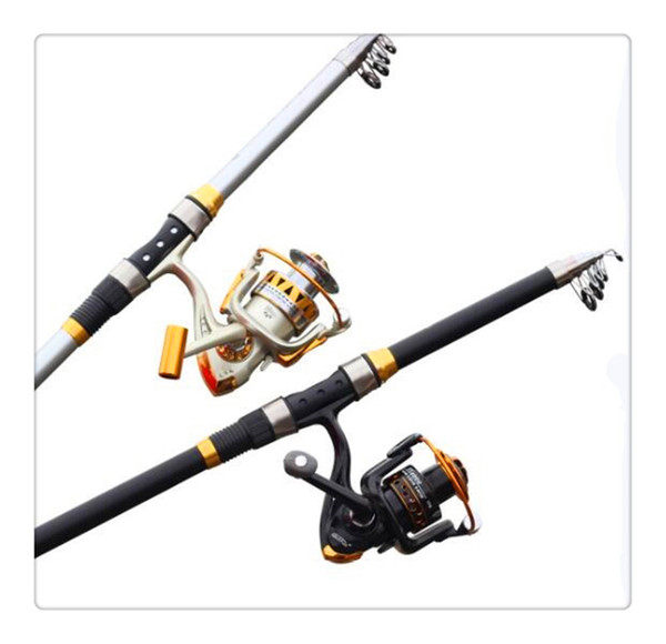 Rod Reel Combo Carbon Fibre Telescopic Distance Throwing Rock Fishing Rod Portable Spinning Fish Hand Sea Pole Peche2.7m-3.6m