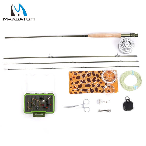 Wholesale- Maximumcatch Fly Rod 9ft 5wt 4pc ALC5/6wt Fly Reel WF 5F Fly Line And Accessory Fishing Combo