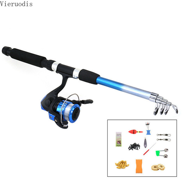 Fishing Rod Reel Combo Full Kit 1.8m Fishing Float Spinning Reel Set with Hooks Lures Barrel Swivels Storage Bag Suit