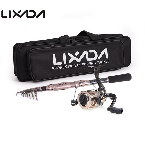 Lixada Fishing Rod Reel Combo Full Kit Carbon Fiber Rod Pole + Spinning Reel with Bag Case Fishing Gear Set For Pesca