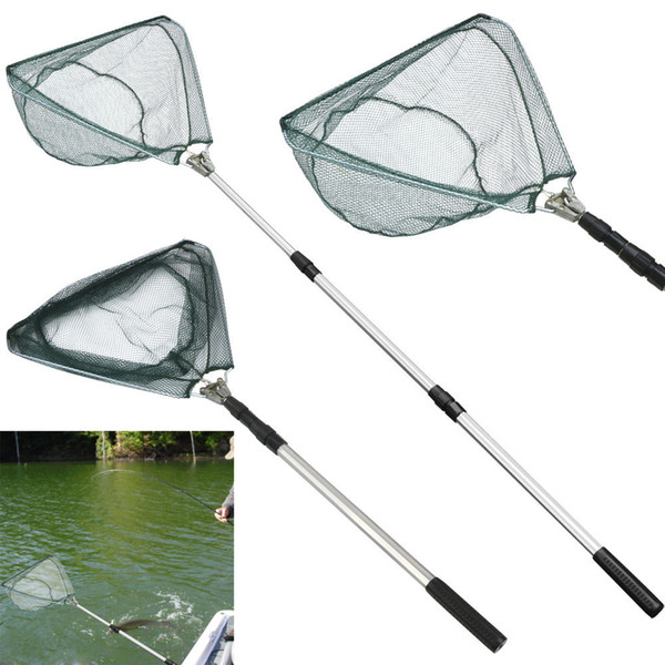 Safe Catch and Release Fish Landing Net Telescoping Handle Foldable Hoop Telescopic Landing Net Large CapacitY Fish Accessories