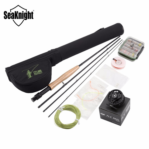 Wholesale- SeaKnight MAXWAY STARTER 3/4# Fly Rod Fly Reel Fly Fishing Rod Reel Line Lure Box Bag Backing Line Tippet Set Combo