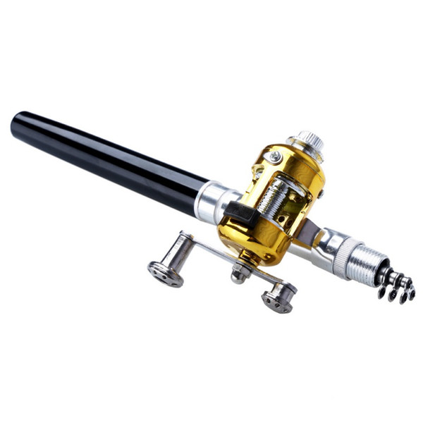 New Mini Portable Pocket Pen Fishing Set Rod Aluminum Alloy Pole Reel Combos Lightweight Ice Fishing Kits of Rods+Reel