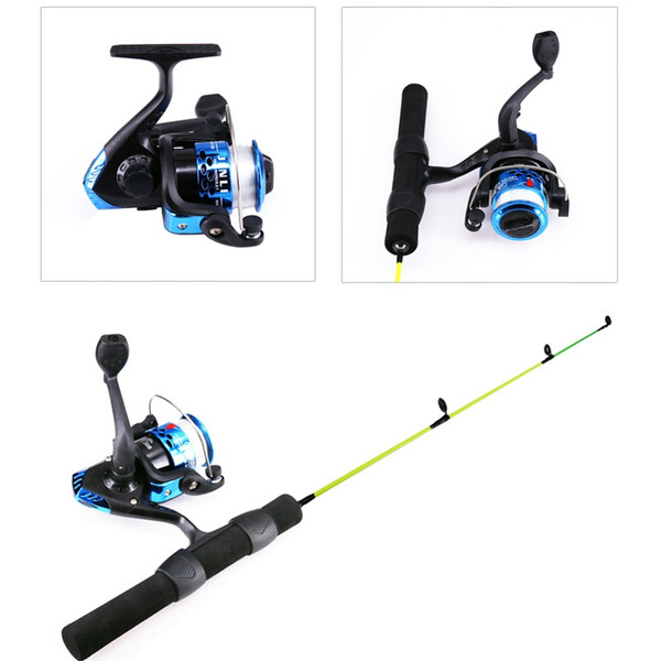 Portable Pocket Winter Ice Fishing Combo of Reels+Rod Pen Pole Lures Tackle Spinning Casting Hard Rod