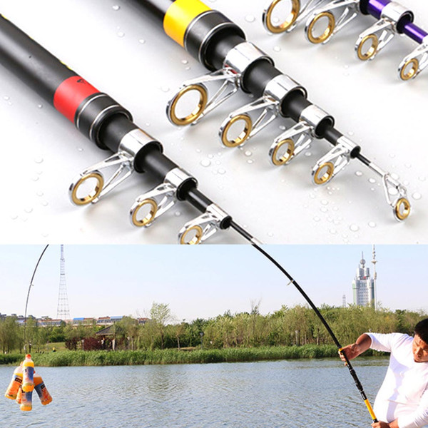 (A349X) Carbon Telescopic Spinning Pole Saltwater Casting Sea Fishing Rod 2.1 to 3.6m