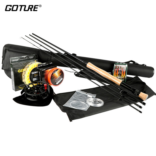 Rod Combo Goture Kits 2.7M Fly Fishing Rods 5/6 7/8 CNC-machined Aluminum Fly Reel with Fishing Lures and Lines