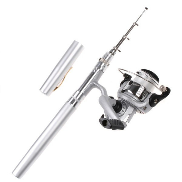 Wholesale- 1m Portable Fishing Rod Combo Set Pen mini fishing rod set for river lake sea fishing 1set=rod pen+spinning reel