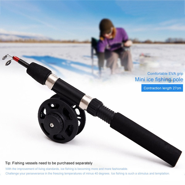 Hot Sale Winter Super short retractable Fishing SET Combo Lightweight Ice Fishing Mini ice reel set Wholesale