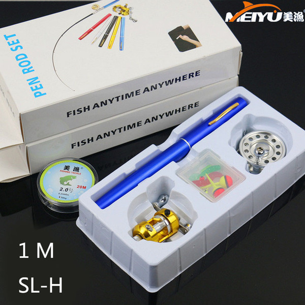 Wholesale- PEN ROD SET FRP 1 meter SL - H the english-language box assembly, two-wheel PEN fishing rods sets