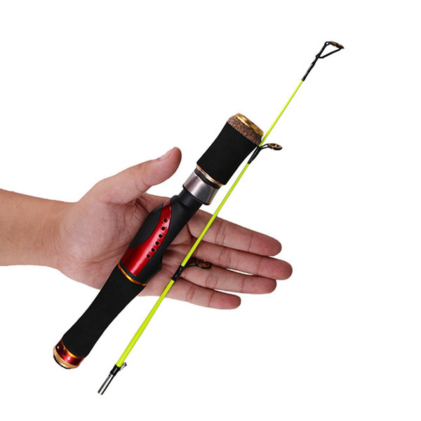 Portable Winter Ice Fishing Rod + Reel Spinning Fishing Wheel Ice Rod Combo Tackle Fly Reel Kit Combo