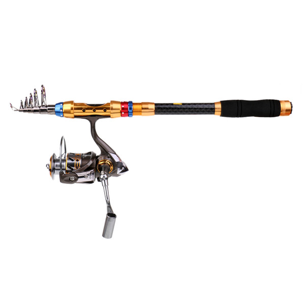 Fishing Rod Reel Combos Fiber Carbon Fishing Rod Pole with Spinning Reel Kits folding arm