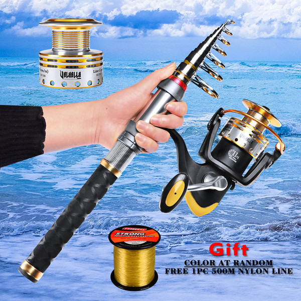 1 Set fishing tackle PRO BEORS Fishing Rod+Fishing Reel+Nylon Line Combo Rod 1.5-3.6M+Spinning Reel 2500-4500 Series