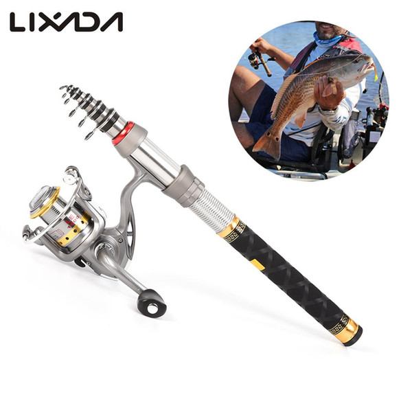 and Lixada Bag Telescopic Fishing Rod and Combo Full Kit Spinning Fishing Reel Gear