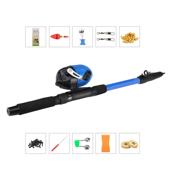 New Fishing Rod Combo and Reel Full Kit Spinning Fishing Reel Gear Pole Set With Line Lures Hooks Jig Head