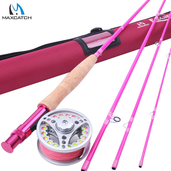 Wholesale- Maximumcatch 5WT Fly Fishing Combo 9FT Medium-fast Pink Fly Fishing Rod with Reel and Line