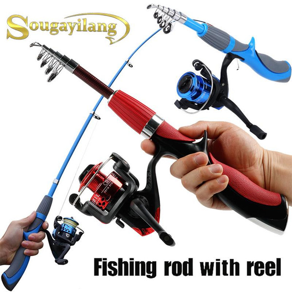 Sougayilang Fishing Rod Combo Baitcasting Fishing Rod and Spinning Reel Travel Portable Tackle