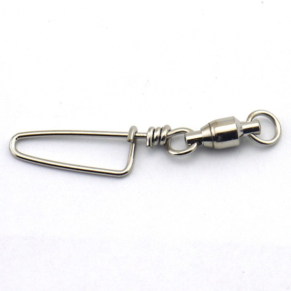 10pcs/lot Stainless Steel Ball Bearing Fishing Swivels Snap Size 0#-5# Rolling Sea Fishing Swivels Snaps Connector