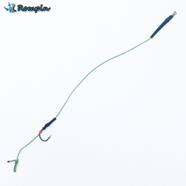 Rompin 10pcs Carp Fishing Hook Link Ready Made Hair Combi Rig Teflon Hook Ready Tied with Hair Rigs for Carp Fishing