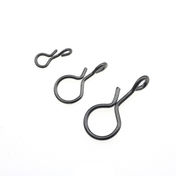 Rompin 100pcs/lot Fly Fishing Snap Hooks Quick Change For Flies Hooks And Lures Carbon Steel Fishing Snaps Accessories S M L