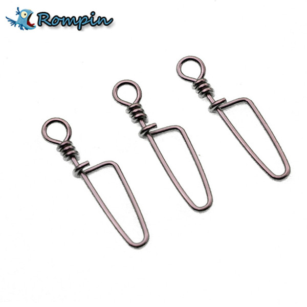 Rompin 50pcs/lot Coastlock Snap Fishing Barrel Swivel safety snap Swivel Snap 0#-5# fishing swivels