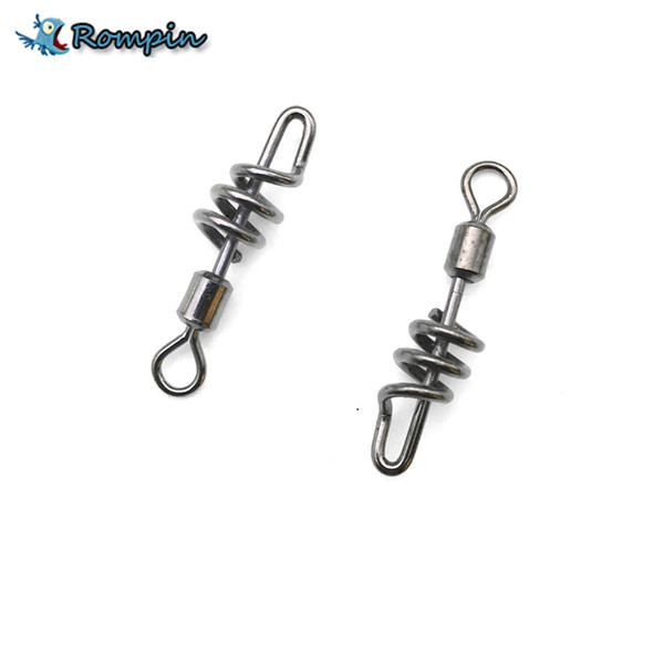 Rompin 20PCS/lot Rolling swivel with screwed snap Ball Bearing rolling Swivel Solid Ring Fishing Connector Fishing Hook