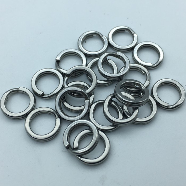 50pcs/lot Squash double ring Super Strong Ring Hard Accessories Dual Fishing Hard Lure Bait Connector Rings 304 Stainless Steel