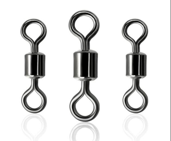 F2001 100pcs/lot 1/0 - 8/0 10/0 Fishing swivels Rolling swivel sea fishing tackle bass fishhooks accessories solid rings connector pesca