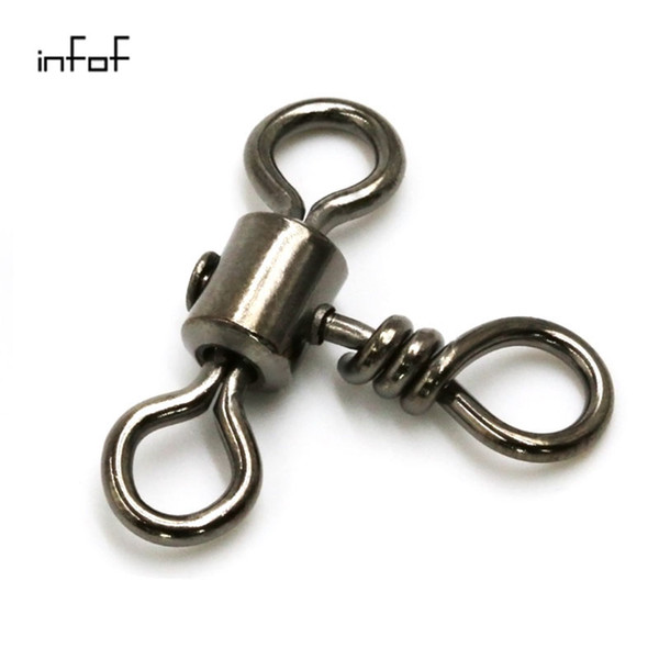 F2006 200pcs Fishing Swivels 3 Way Barrel Swivel Cross-Line Swivels Rolling Swivel Emerillones Pesca fishing accessories