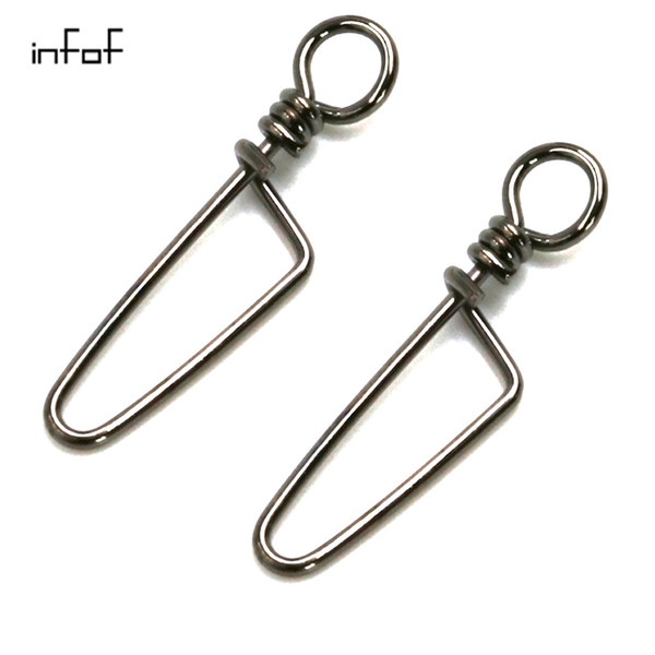 INFOF 200pieces/lot Fishing coastlock snap carp Fishing Tackle Fish bass Fishing swivels Snap Pin Hook Lure Connector