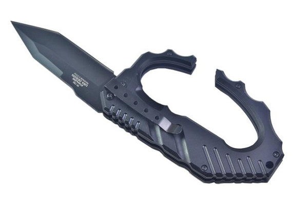 2019 5CR13 fashion black steel knuckle knives Brass knuckle knife Knuckle dusters folding blade boxing Protective Gear tool