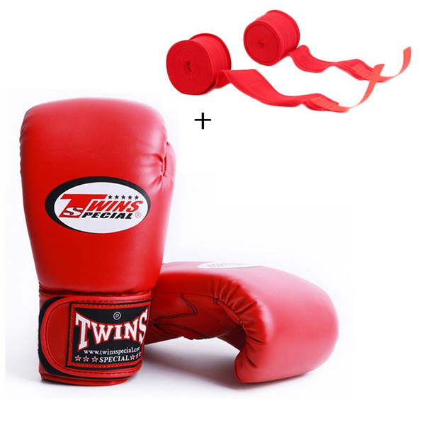 5color 12OZ/14OZ Twins MMA Boxing Gloves Men Women Adult PU Leather Karate Mauy Kick Boxing Glove + Boxing Bandage