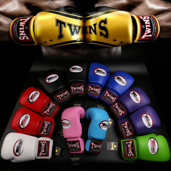 8oz-14oz Red twins boxing gloves adult playing sandbags parry that men and women fight training sanda muay Thai boxing gloves